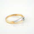 Dostupný zásnubný prsteň s briliantom zo žltého a bieleho zlata