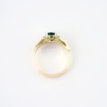 Prírodný zelený granát v prsteni zo žltého zlata