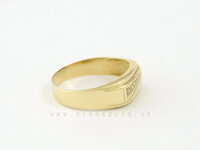 Lesklý pánsky prsteň s jedným očkom v žltom zlate