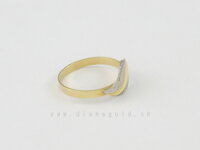 Zlatý prsteň zo žltého a bieleho zlata s matno lesklým povrchom