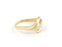 Zlatý kombinovaný prsteň zo žltého a bieleho zlata