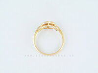 Srdiečkový zásnubný prsteň s briliantmi zo žltého a bieleho zlata