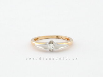 Zlatý prsteň s briliantom 21803388