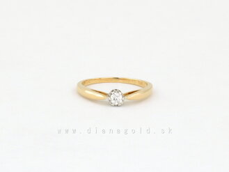 Zlatý prsteň s briliantom 50-01087-1252F