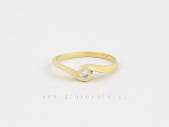 Zlatý prsteň s briliantom 21803481
