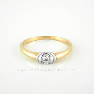Zlatý prsteň s briliantom 22203539