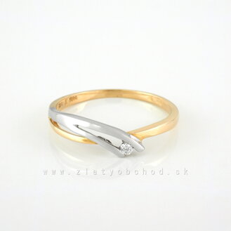 Zlatý prsteň s briliantom 50-00634-1252F