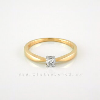 Zlatý prsteň s briliantom 2203548