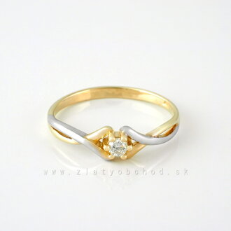 Zlatý prsteň s briliantom 22203553
