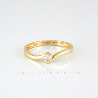 Zlatý prsteň s briliantom 50-01913-1250F
