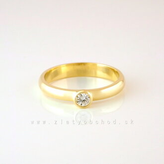 Zlatý prsteň s briliantom 22203583