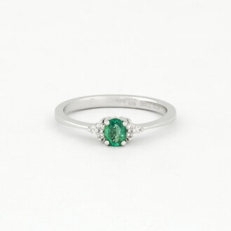 Zlatý prsteň so smaragdom a briliantmi 50-00000-1755F