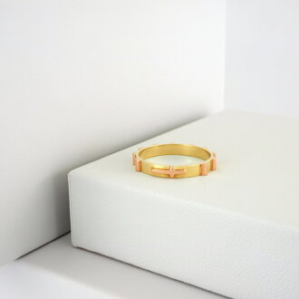 Zlatý ružencový prsteň 221317/1 veľkosť 70