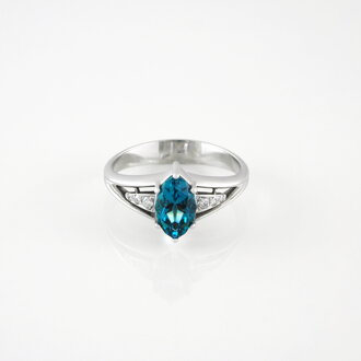 Zlatý prsteň s modrým turmalínom a briliantmi 22203673