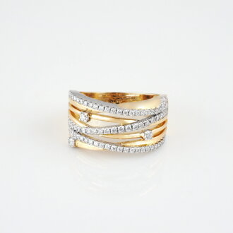 Zlatý prsteň s briliantmi 50-00642-1252F