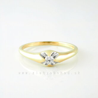 Zlatý prsteň s briliantom 22203640