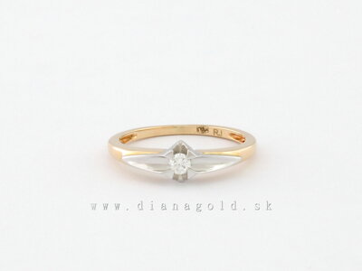 Zlatý prsteň s briliantom 21803388