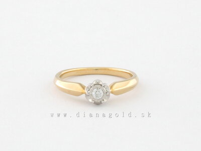 Zlatý prsteň s briliantom 21803389