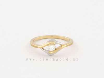 Zlatý prsteň s briliantom 21803391