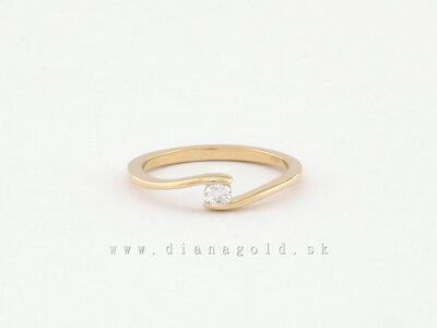 Zlatý prsteň s briliantom 21803396