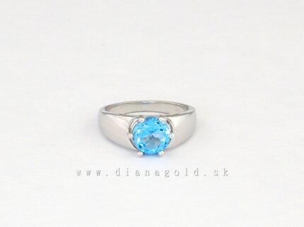 Zlatý prsteň s modrým topasom 21803348