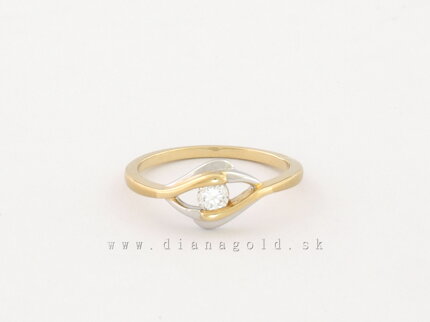 Zlatý prsteň s briliantom 21803391