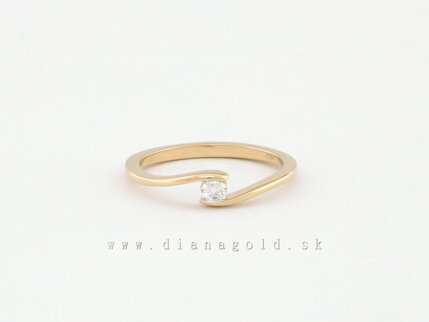 Zlatý prsteň s briliantom 21803396