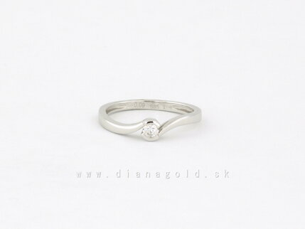 Zlatý prsteň s briliantom 50-01913-1255F