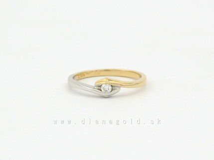 Zlatý prsteň s briliantom 50-00327-1852F