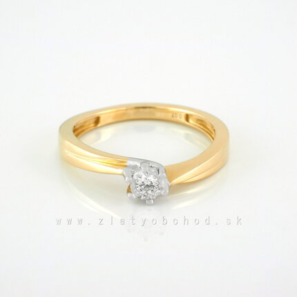 Zlatý prsteň s briliantom 22203540