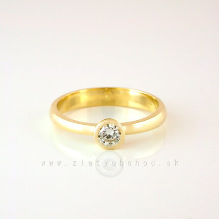 Zlatý prsteň s laboratórne vytvoreným briliantom 22203585