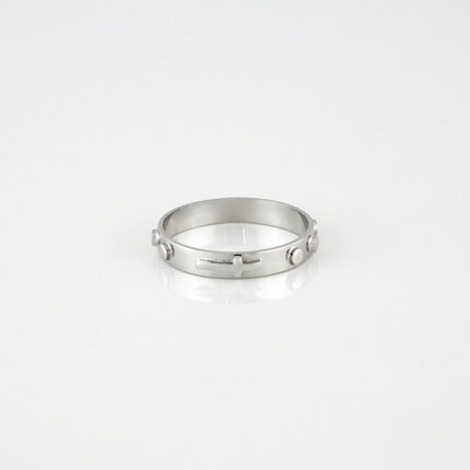 Ružencový prsteň z bieleho zlata 221317/5 veľkosť 56