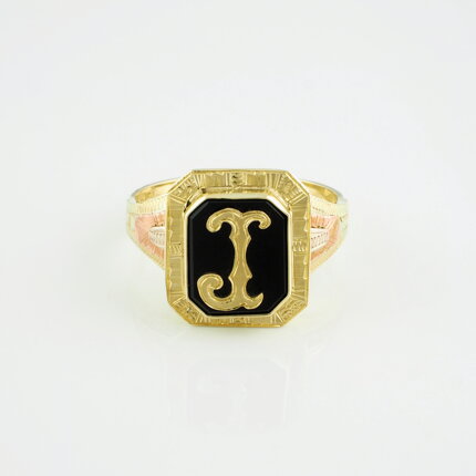 Zlatý pánsky prsteň s monogramom "J" 317/31