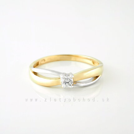 Zlatý prsteň s briliantom 22203637