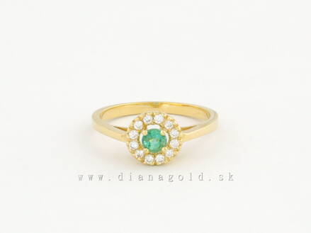 Zlatý prsteň so smaragdom 21803407
